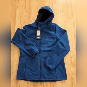 Jack Wolfskin Women's Dark Indigo Blue Softshell Jacket with Hood XL